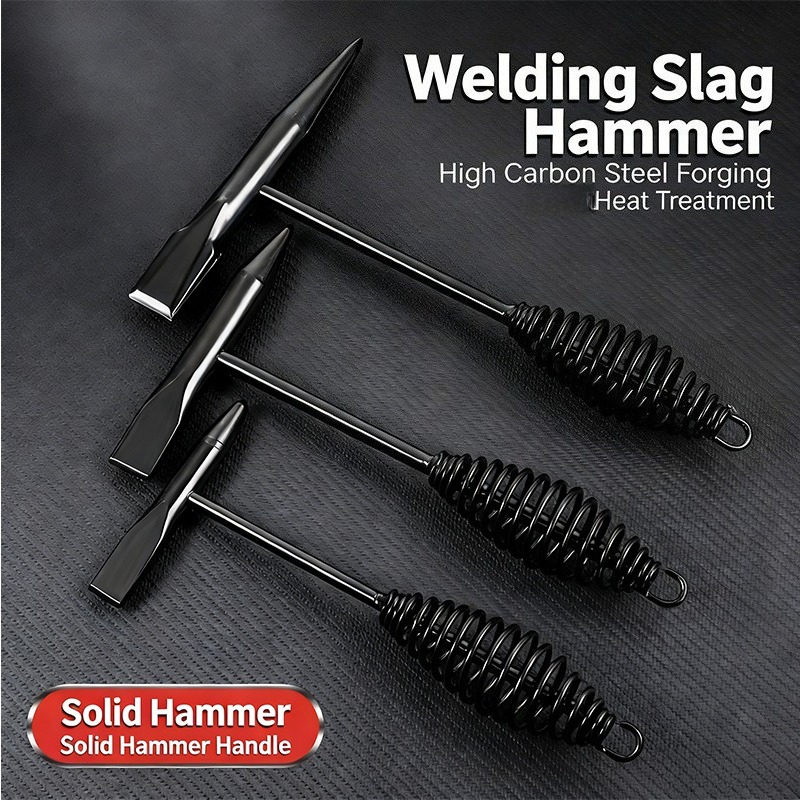 Workshop Tools Hammer - Geschmiedeter Schweißschlackhammer aus Hochkohlenstoffstahl mit Federgriff