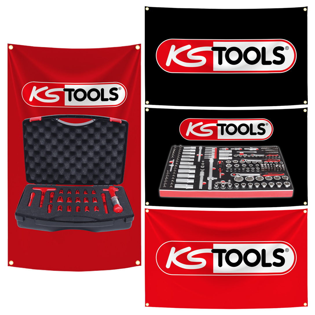 Ks Tools Workshop - KS TOOLS Marken-Flaggen-Wandteppich, 3 x 5