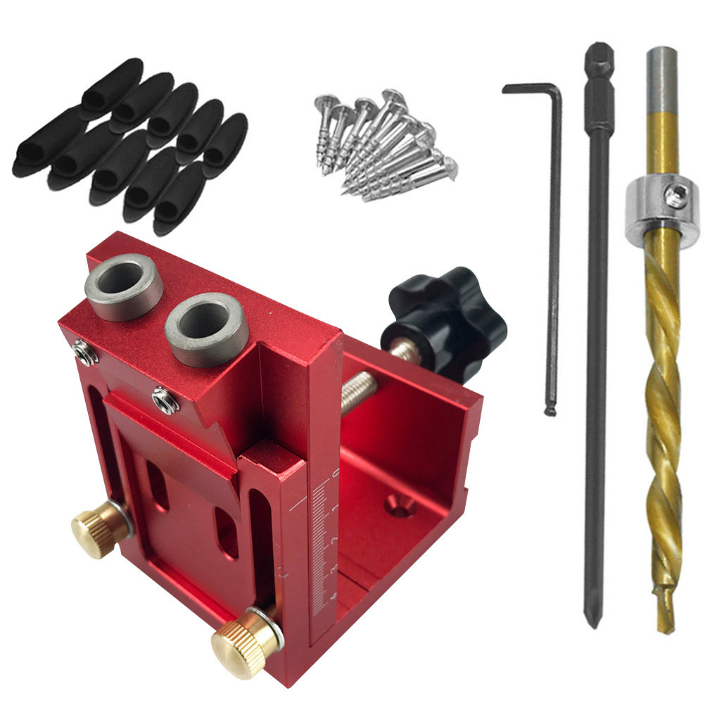 Dowel Jig Kit - Taschenloch-Bohrvorrichtung 1 Set 15 Grad Tragbarer