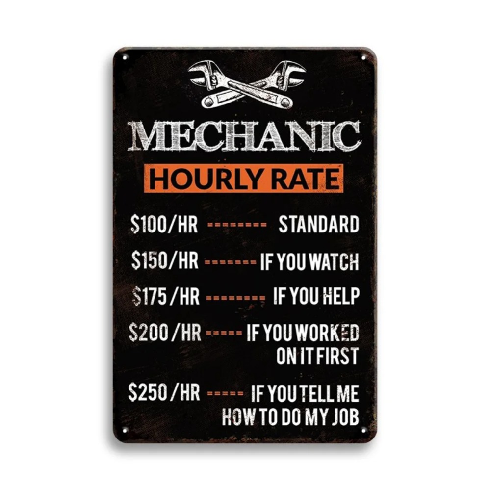 Vintage Mechanic Hour Rate Sig – Workshop Tools Hours Bewertung und Preis
