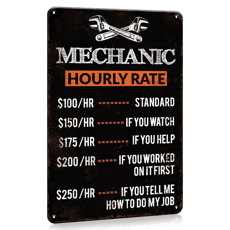 1 Stück, Metall-Blechschild mi – Workshop Tools Hours Bewertung und Preis