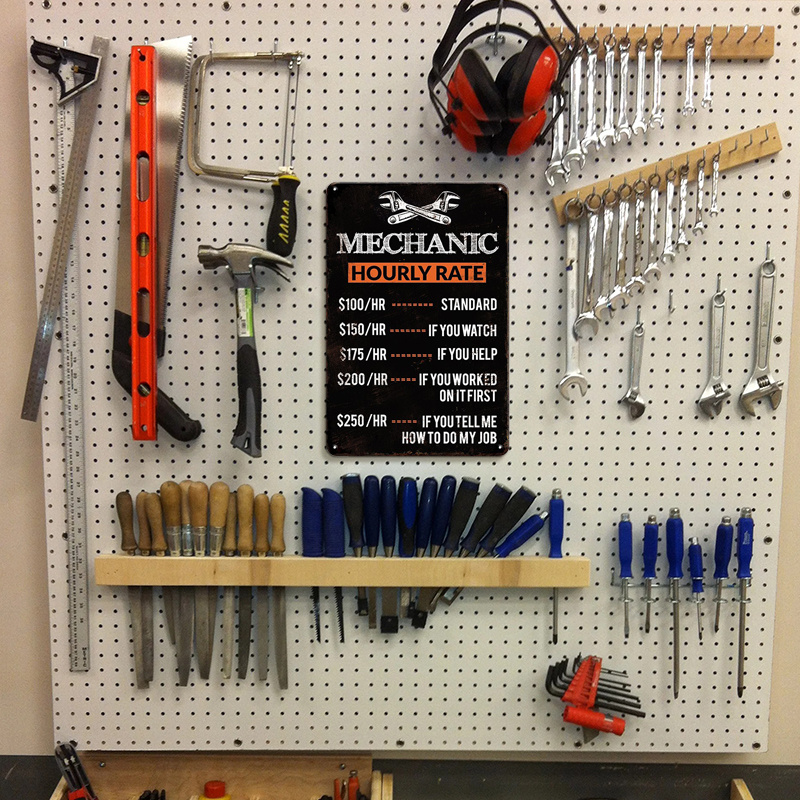 1 Stück, Metall-Blechschild mi – Workshop Tools Hours Bewertung und Preis